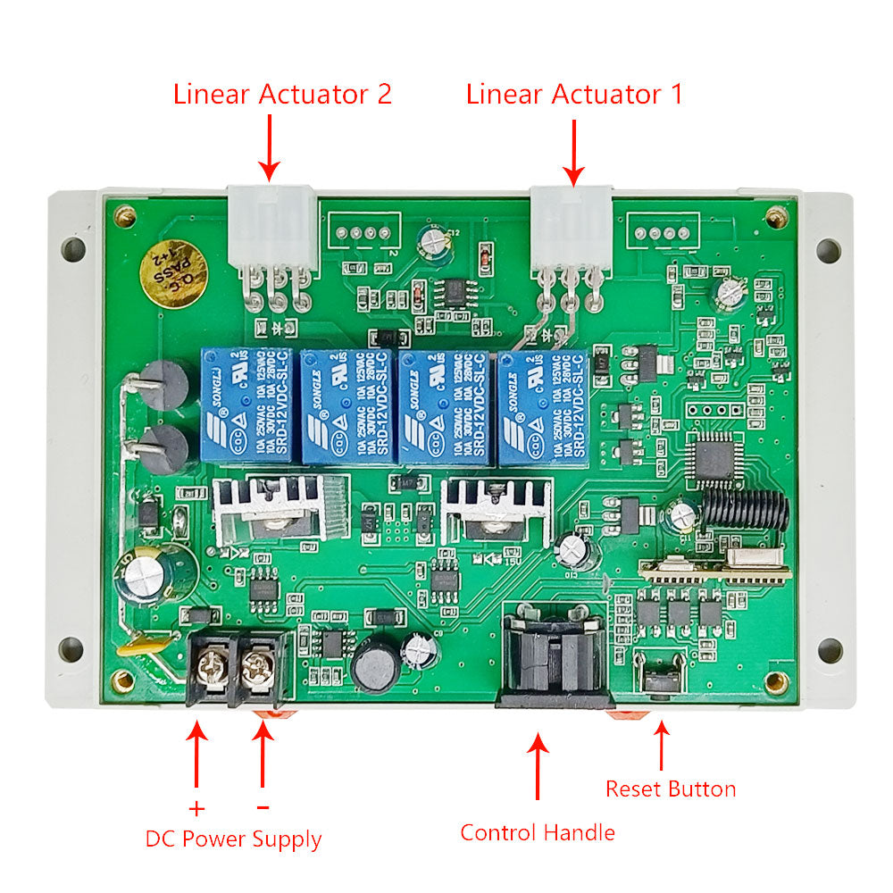 Synchronized Dual Hall Effect Actuator Control Box - Wireless Remotes