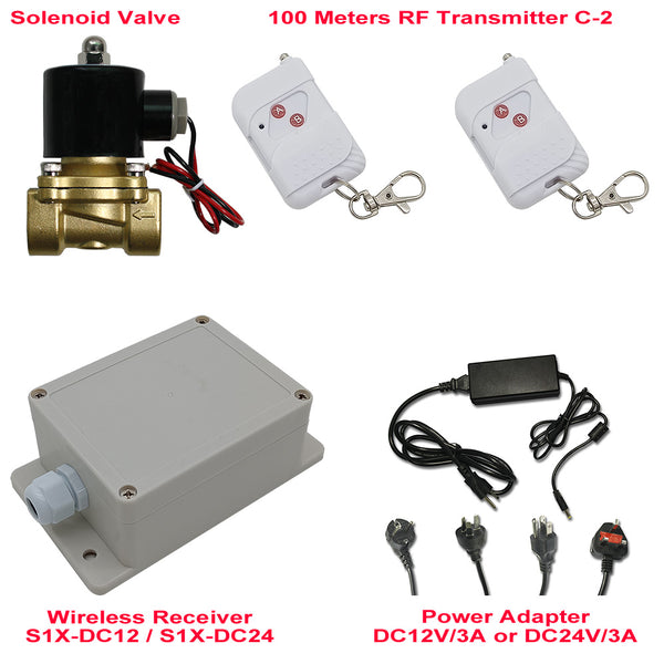 Wireless Remote Control Switch Kit and Electric Solenoid Valve