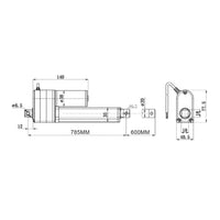 DC 450Ibs Electric Linear Actuator Stroke 24 inch With Built-in Potentiometer (Model: 0041672)