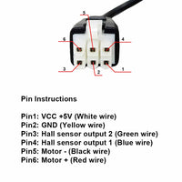 5 Meters Extension Supply Cable For Linear Actuator with Hall Effect Sensor