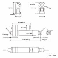 Waterproof DC Electric Linear Actuator IP67 Stroke 8 Inch 200mm (Model: 0041936)