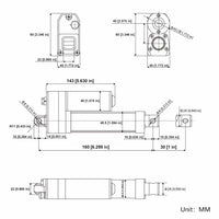 Waterproof DC Electric Linear Actuator IP67 Stroke 1.2 Inch 30mm (Model: 0041932)