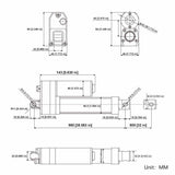 Waterproof DC Electric Linear Actuator IP67 Stroke 32 Inch 800mm (Model: 0041945)