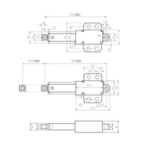 DC 6V 12V 24V Small Electric Linear Actuator Stroke 17.5 mm (Model: 0041742)