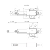 DC 6V 12V 24V Small Electric Linear Actuator Stroke 75 mm (Model: 0041747)