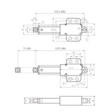 DC 6V 12V 24V Small Electric Linear Actuator Stroke 75 mm (Model: 0041747)