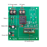 1 Way Wireless Remote Control Receiver Kit DC Power Input Output 10A (Model: 0020424)