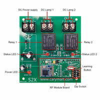 2 Way DC Power Output Wireless Remote Control Switch Kit 16000 Feet (Model: 0020142)