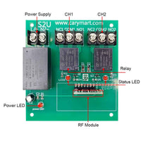 Three 110V 220V Wireless Relay Switches and A 6 Buttons Remote Control (Model: 0020537)