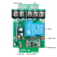 DC 8~80V Wireless Remote Control Switch Kit 1-CH 30A Relay Output (Model: 0020014)