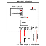 Wireless Remote Control Relay Switch Kit 1 Way AC 110V 220V 10A (Model: 0020332)