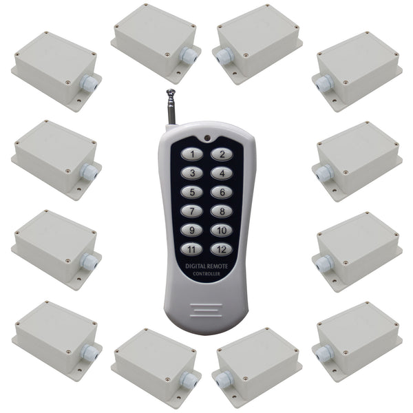AC Wireless Remote Control Switch Kit 12 Receivers and one Transmitter (Model: 0020459)