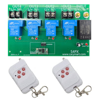 110V 220V 30A Wireless Remote Control Switch Kit 4 Way AC Power Output (Model: 0020477)