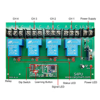 Long Range 15000ft 4 Way DC 30A Wireless Remote Control Switch Kit (Model: 0020110)