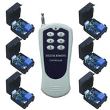 One 6-Button RF Transmitter Controls Six DC 10A Wireless Switches (Model: 0020628)