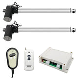 Two DC 12V Electric Linear Actuators Synchronous Control Kit 6000N 600Kg 1300 lbs