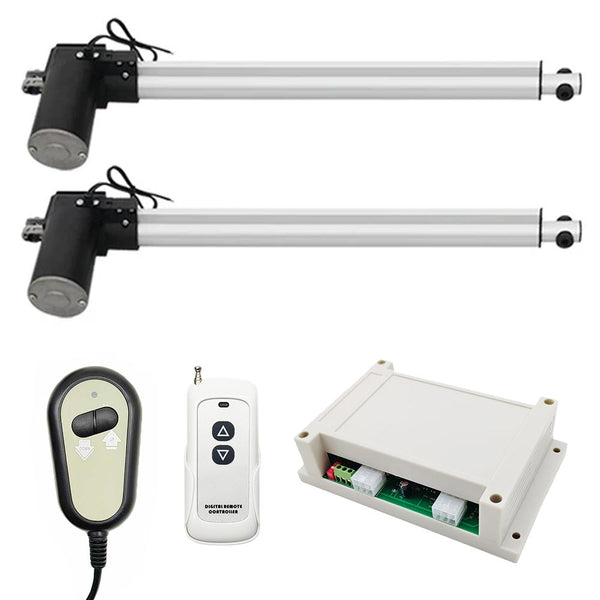 Two DC 12V Electric Linear Actuators Synchronous Control Kit 6000N 600Kg 1300 lbs