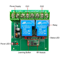 DC 8~80V Wireless Remote Control Receiver Kit 2-CH 30A Relay Output (Model: 0020339)