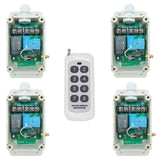 Four 1 Way AC 110V 220V 30A Wireless Receivers and A 8-Button Transmitter (Model: 0020314)