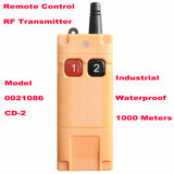 Two Button Wireless RF Remote Control Industrial Waterproof Transmitter (Model: 0021086)