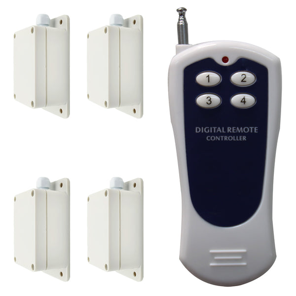 One 4-Button Transmitter and Four DC 8~80V 30A Wireless Switches